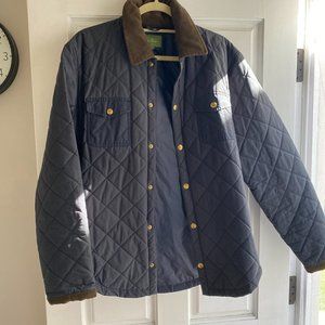 Sid Mashburn Quilted Shirt Jacket - Corduroy Collar - Navy - Size L - NWOT